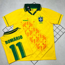 Camisa de Time Seleção Brasileira Amarela Retrô (Personalizada) Romário