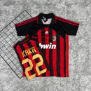 Camisa de Time Milan Listrada Polo Retrô (Personalizada) Kaká