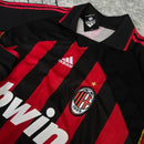 Camisa de Time Milan Listrada Polo Retrô (Personalizada) Kaká