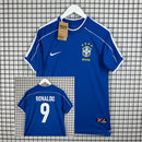 Camisa de Time Seleção Brasileira Azul Retrô Lisa (Personalizada) Ronaldo